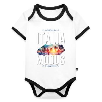 Italia Mode - Organic Baby Contrasting Bodysuit - white/black  - Front