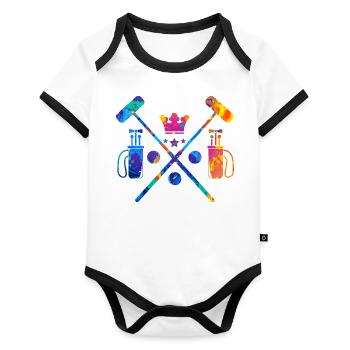 Croquet - Organic Baby Contrasting Bodysuit - white/black  - Front