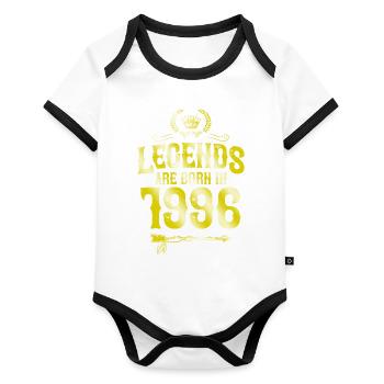 1996 legends born in - Organic Baby Contrasting Bodysuit - white/black  - Front