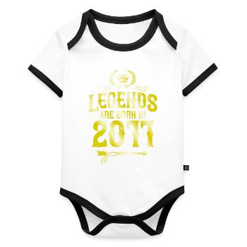2011 legends born in - Organic Baby Contrasting Bodysuit - white/black  - Front