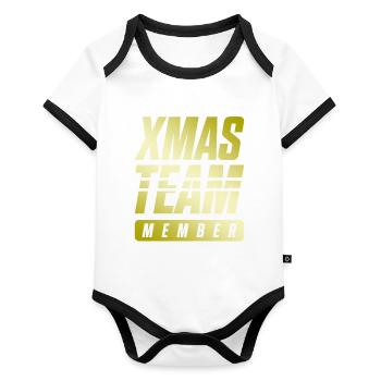 Xmas Team - Organic Baby Contrasting Bodysuit - white/black  - Front