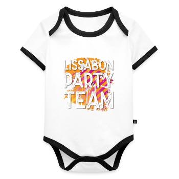 Équipe du parti de Lisbonne - Body Bébé bio contrasté manches courtes - blanc/noir  - Devant