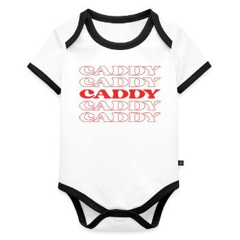 Caddy Golf Assistant Golf Caddie Caddy Golf Helper - Body Bébé bio contrasté manches courtes - blanc/noir  - Devant