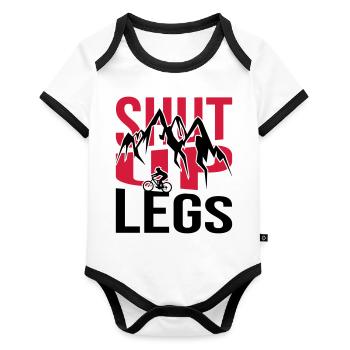 Shut Up Legs Cycle - Body Bébé bio contrasté manches courtes - blanc/noir  - Devant