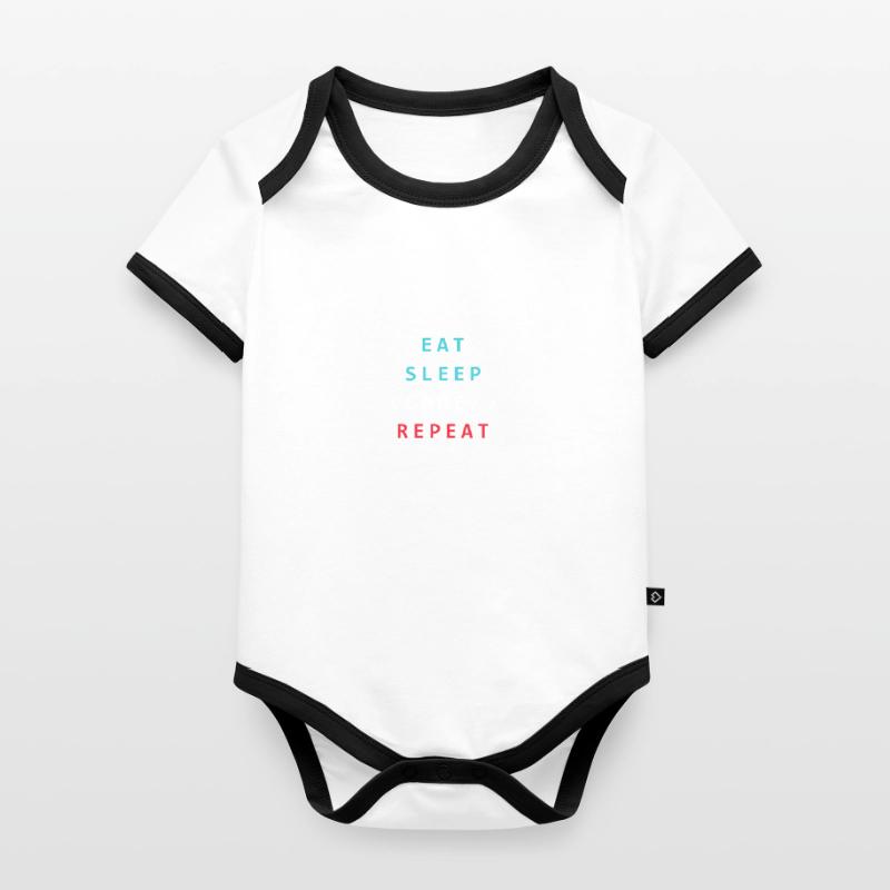 Coding IT Geek - Eat Sleep Code Repeat Programming Baby Bio-Kurzarm-Kontrastbody