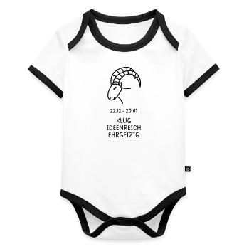 Capricorn Horoscope Features Pro - Organic Baby Contrasting Bodysuit - white/black  - Front