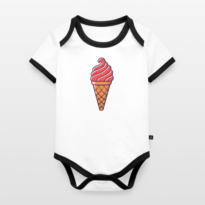 SOFTEIS EISCREME EISBECHER WAFFELEIS GIFT IDEA Organic Baby Contrasting Bodysuit