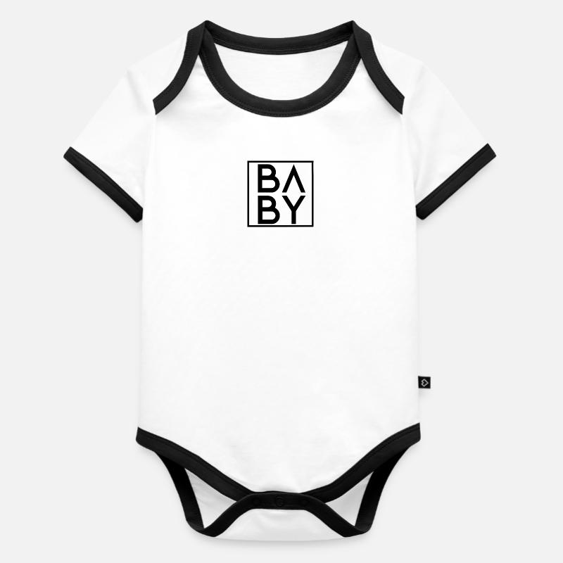 BÉBÉ - Body Bébé bio contrasté manches courtes - blanc/noir 