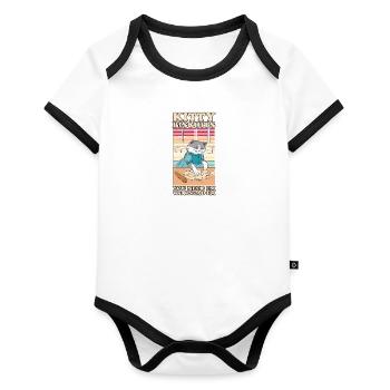 Kitty Biscuits Cat Cat Biscuits Baker Baker - Organic Baby Contrasting Bodysuit - white/black  - Front