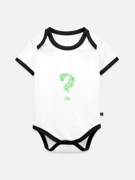 Fragezeichen - Baby Bio-Kurzarm-Kontrastbody - Weiß/Schwarz