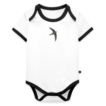 common swift - Organic Baby Contrasting Bodysuit - white/black  - Front