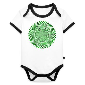 Points Spiral - Organic Baby Contrasting Bodysuit - white/black  - Front