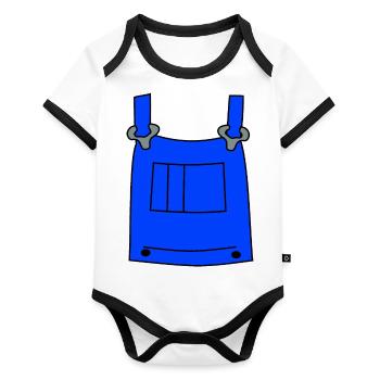 Mechanic Dungarees Carnival Carnival Costume Shirt - Organic Baby Contrasting Bodysuit - white/black  - Front