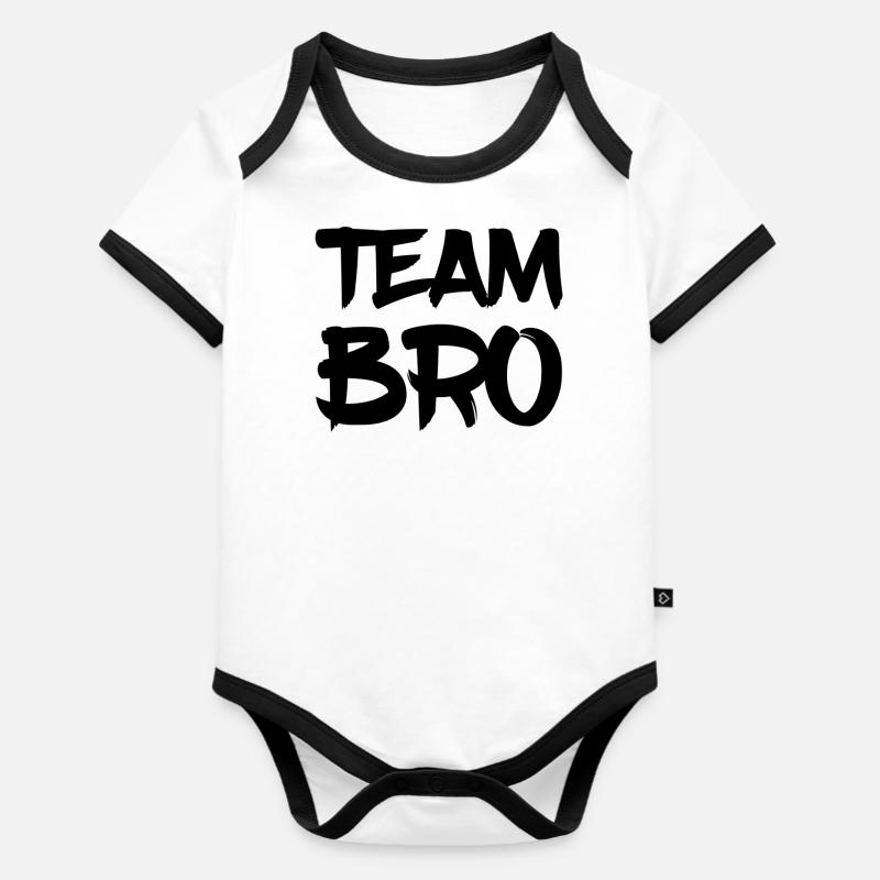 Team Bro - Body Bébé bio contrasté manches courtes - blanc/noir 