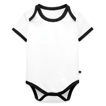 German-Pole Polish Poland-Travel Scesz Gift - Organic Baby Contrasting Bodysuit - white/black  - Front