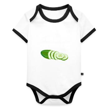 C’est mon costume d’homme concombre cucumber - Body Bébé bio contrasté manches courtes - blanc/noir  - Devant