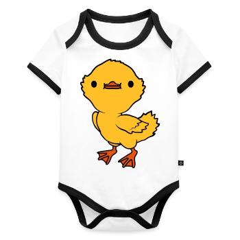Love cute little duckling - Organic Baby Contrasting Bodysuit - white/black  - Front