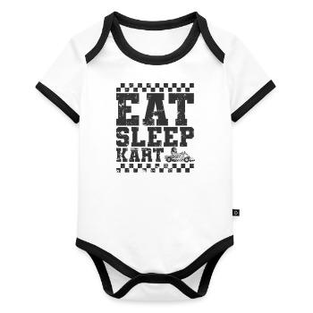 Eat Sleep Kart Race Go-Kart Race Track - Organic Baby Contrasting Bodysuit - white/black  - Front