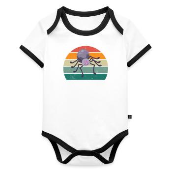 Spiders spider web arachnid legs 8 spider web - Organic Baby Contrasting Bodysuit - white/black  - Front