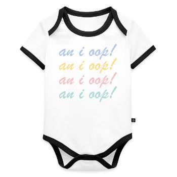 Funny Meme Graphic - Organic Baby Contrasting Bodysuit - white/black  - Front