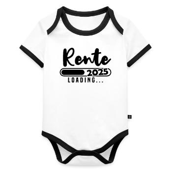 Rente 2025 Loading - Baby Bio-Kurzarm-Kontrastbody - Weiß/Schwarz  - Vorne