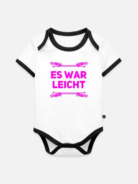 alles kein Problem - Baby Bio-Kurzarm-Kontrastbody - Weiß/Schwarz 