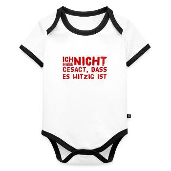 nicht witzig - Baby Bio-Kurzarm-Kontrastbody - Weiß/Schwarz  - Vorne
