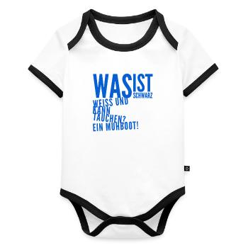 a moo boat - Organic Baby Contrasting Bodysuit - white/black  - Front