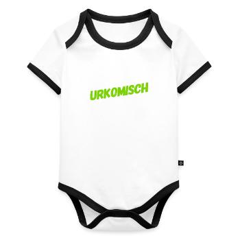 wie witzig - Baby Bio-Kurzarm-Kontrastbody - Weiß/Schwarz  - Vorne