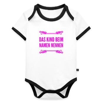 I'll tell it like it is - Organic Baby Contrasting Bodysuit - white/black  - Front