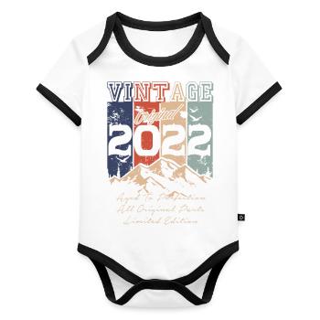 Legendary 2022 vintage - Organic Baby Contrasting Bodysuit - white/black  - Front
