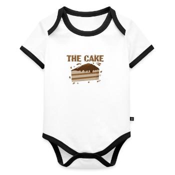 Le Gâteau Gâteau au chocolat - Body Bébé bio contrasté manches courtes - blanc/noir  - Devant