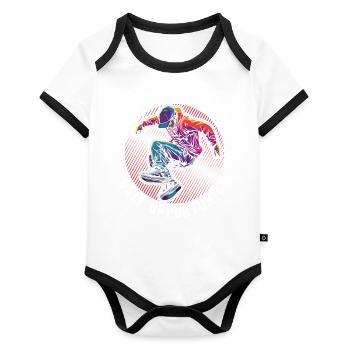 No Obstacles Only Opportunity Motivational Design - Organic Baby Contrasting Bodysuit - white/black  - Front