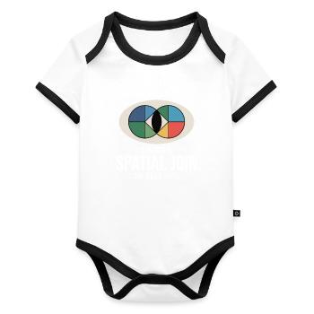 GIS Spatial Join Map Datenanalyse - Baby Bio-Kurzarm-Kontrastbody - Weiß/Schwarz  - Vorne