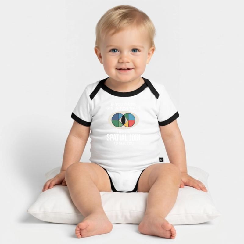 GIS Spatial Join Map Data Analysis Organic Baby Contrasting Bodysuit