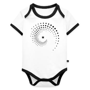 SPI - Organic Baby Contrasting Bodysuit - white/black  - Front