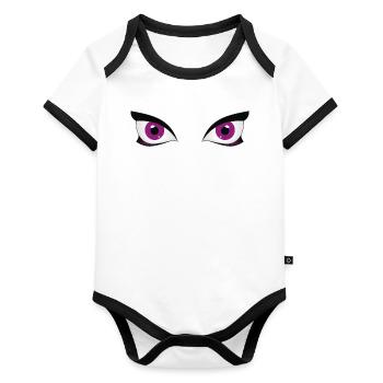 EYES - Organic Baby Contrasting Bodysuit - white/black  - Front