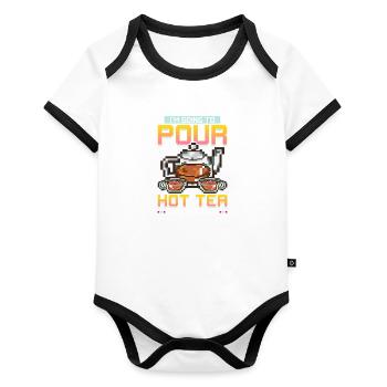Esthetician Gift Pour Hot Tea On Your Face Skin - Organic Baby Contrasting Bodysuit - white/black  - Front