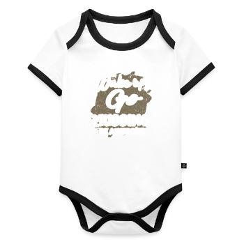 Mudder Cadeau Wake Up Go Mudding Be Awesome Mudding - Body Bébé bio contrasté manches courtes - blanc/noir  - Devant
