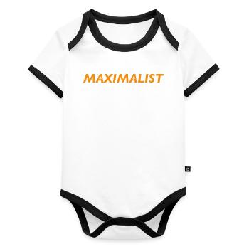 Bitcoin Maximalist - Organic Baby Contrasting Bodysuit - white/black  - Front