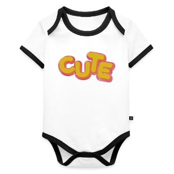 Cute Baby Clothes Children's Clothes - Organic Baby Contrasting Bodysuit - white/black  - Front