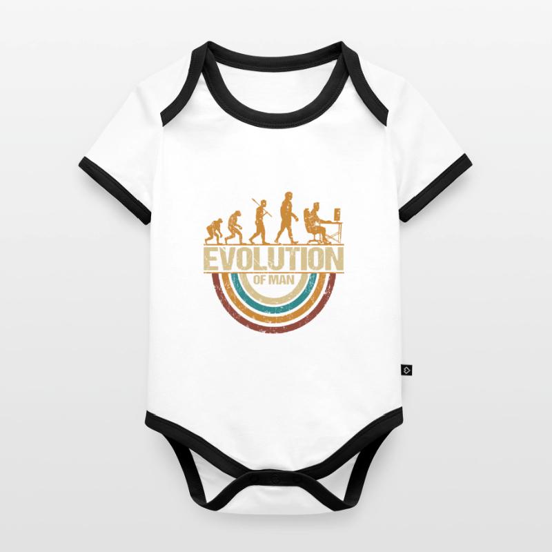 Programmateur Computerfreak Evolution Retro Body Bébé bio contrasté manches courtes