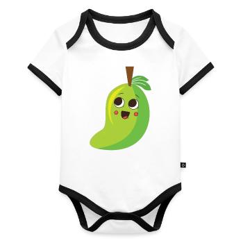 mango - Organic Baby Contrasting Bodysuit - white/black  - Front