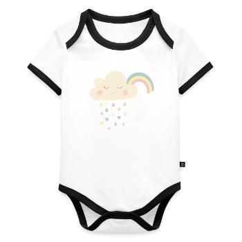 Cloud - Organic Baby Contrasting Bodysuit - white/black  - Front