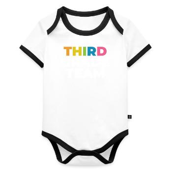 Third Grade Team for 3rd Grade Teachers - Organic Baby Contrasting Bodysuit - white/black  - Front