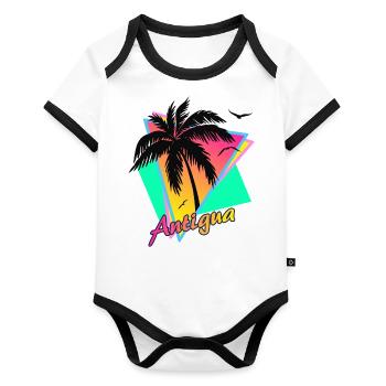 Antigua - Organic Baby Contrasting Bodysuit - white/black  - Front