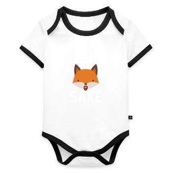 pour l’amour du renard - Body Bébé bio contrasté manches courtes - blanc/noir  - Devant