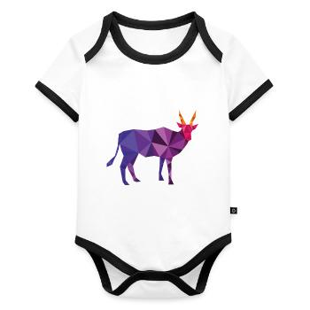 taureau - Body Bébé bio contrasté manches courtes - blanc/noir  - Devant