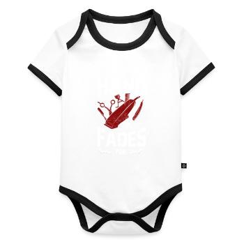 Don't Bite The Hand That Fades You Hair Stylist Ha - Organic Baby Contrasting Bodysuit - white/black  - Front