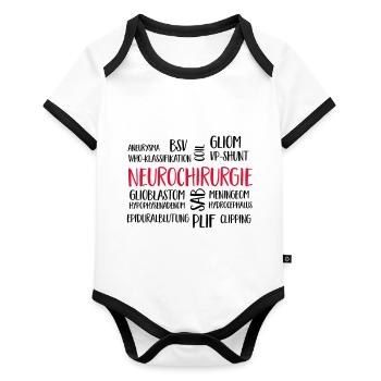 nuage de neurochirurgie - Body Bébé bio contrasté manches courtes - blanc/noir  - Devant
